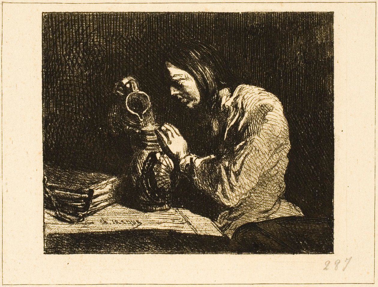 Egy férfi mellszobra alkotó: Charles Emile Jacque