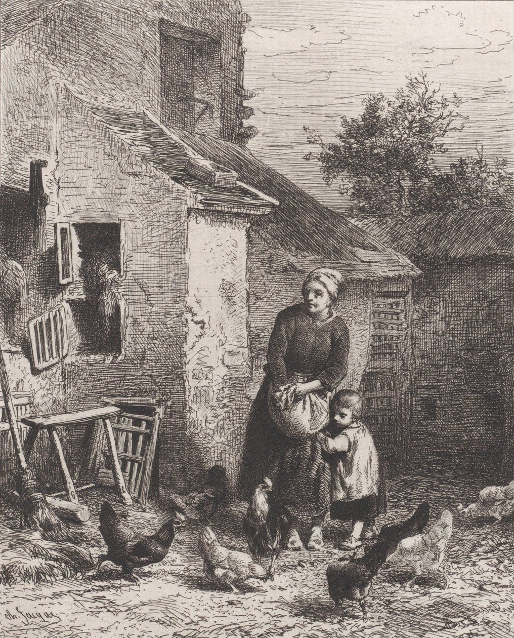 Az udvar sarka, 1864. alkotó: Charles Emile Jacque