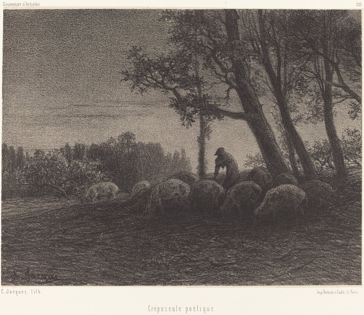 Költői alkonyat alkotó: Charles Emile Jacque