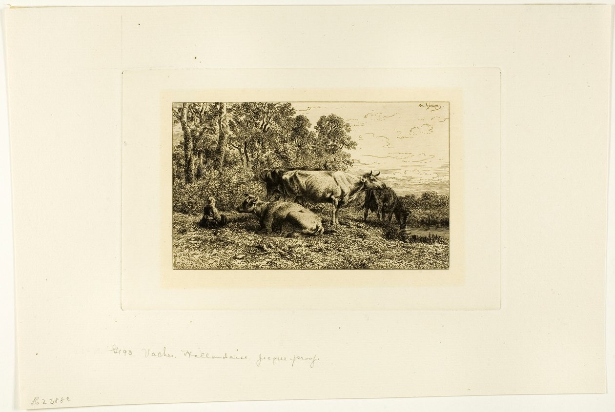 Holland tehenek alkotó: Charles Emile Jacque