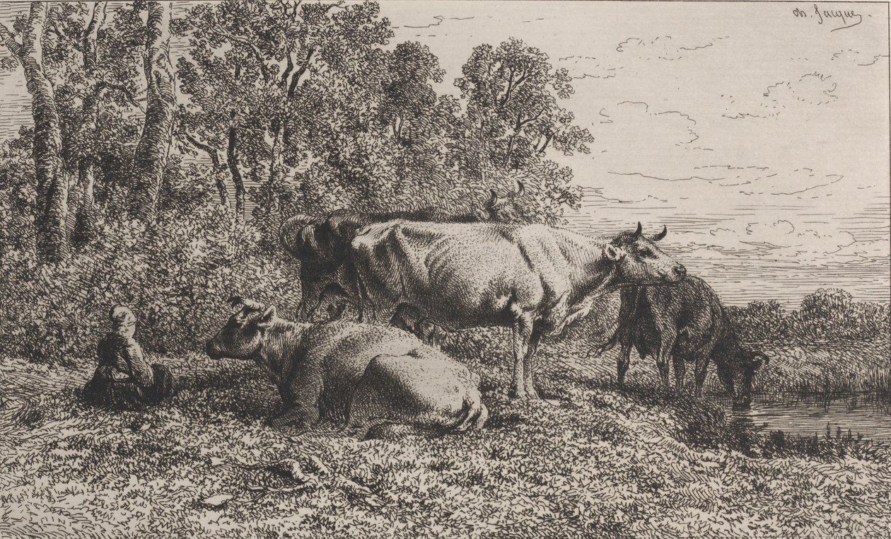 Holland tehenek, 1864. alkotó: Charles Emile Jacque