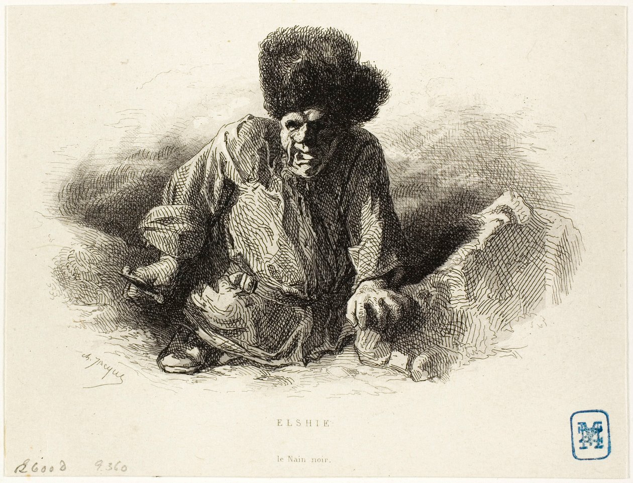 Elshie, a fekete törpe alkotó: Charles Emile Jacque