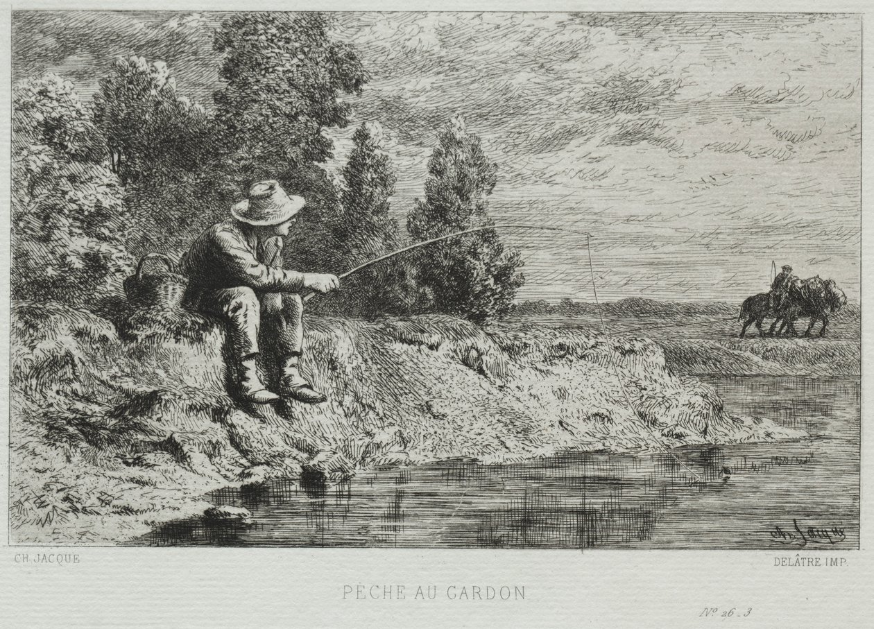 Halászat. alkotó: Charles Emile Jacque