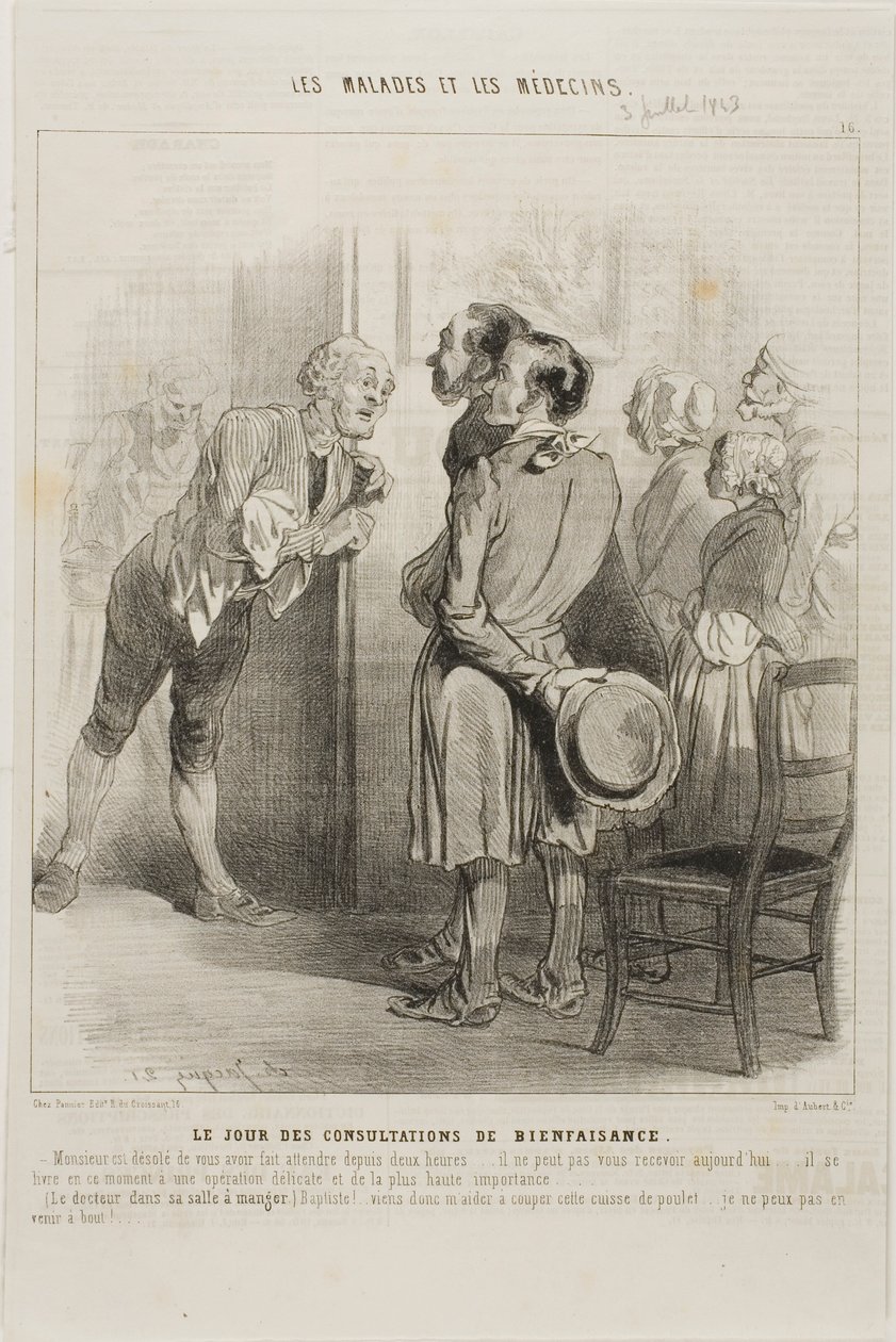 Ingyenes orvoslátogatás napja (tányér 16) alkotó: Charles Emile Jacque