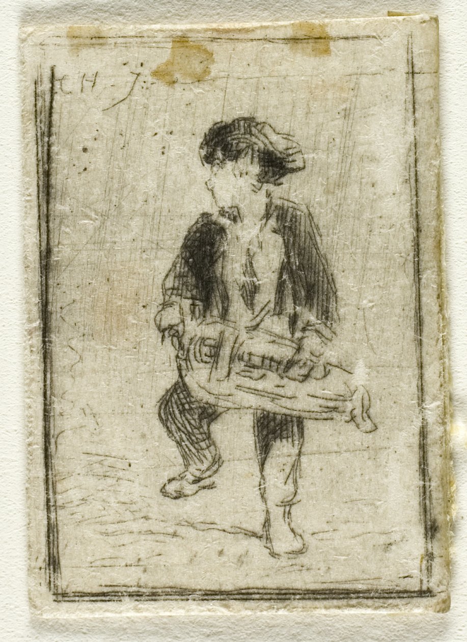 Hurdy-Gurdy Player alkotó: Charles Emile Jacque