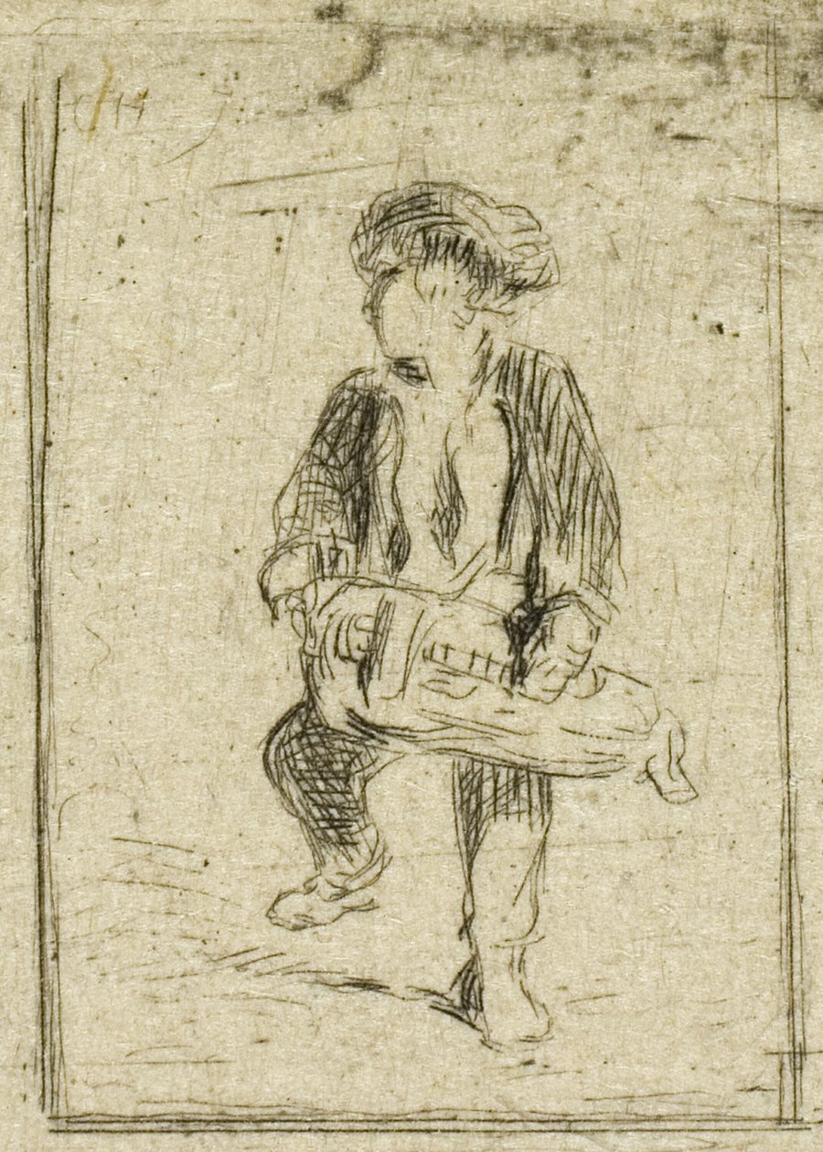 Hurdy-Gurdy Player alkotó: Charles Emile Jacque