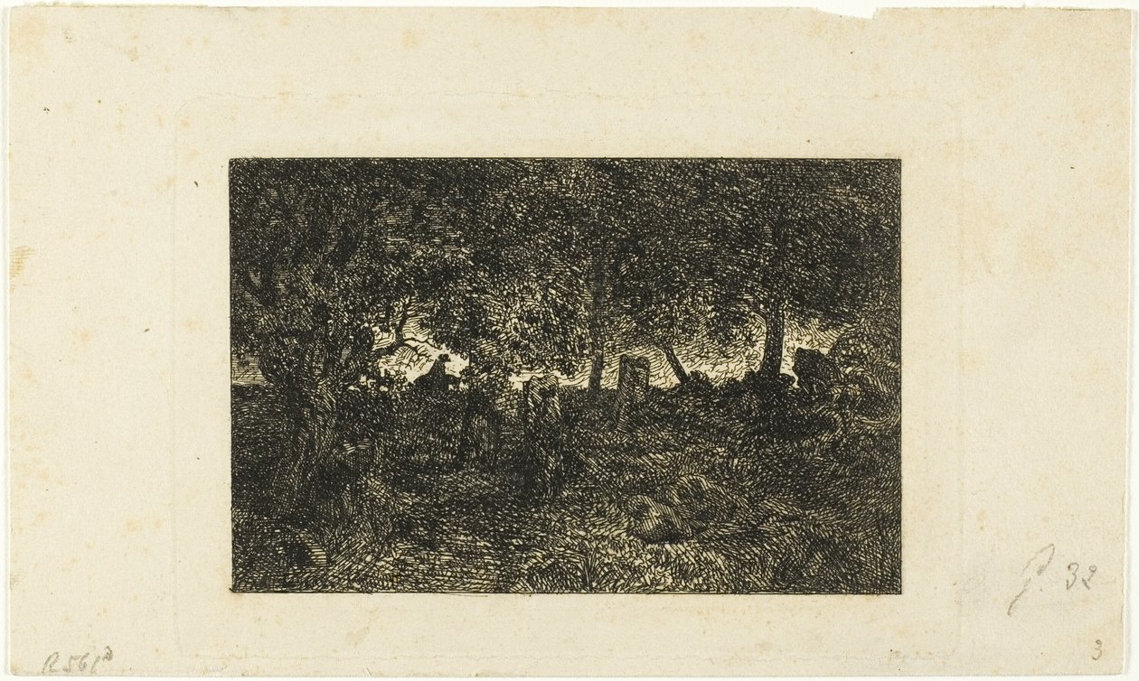 Az erdőben alkotó: Charles Emile Jacque