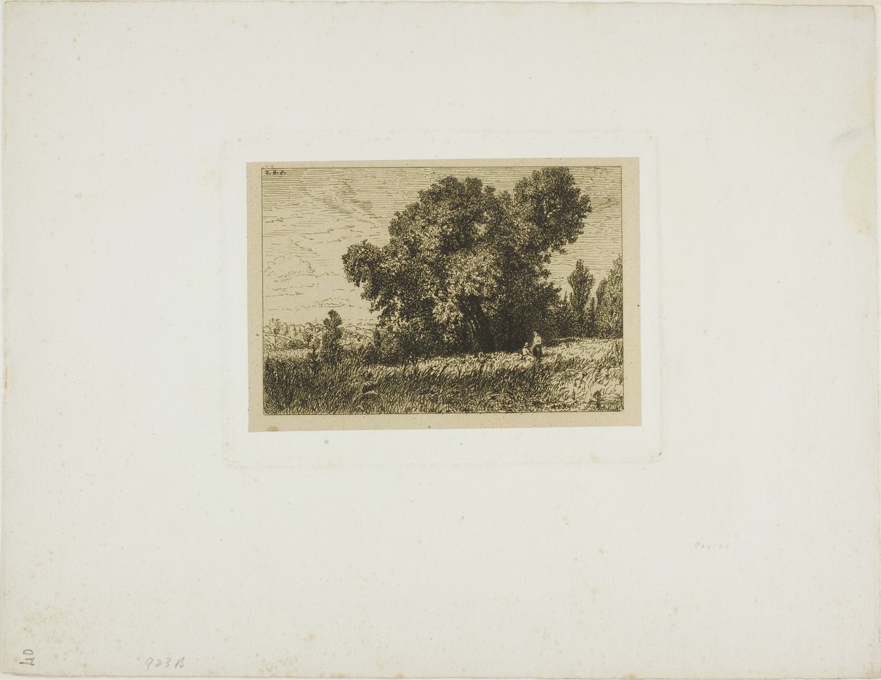 Aligre-szigeti táj, két nővel alkotó: Charles Emile Jacque