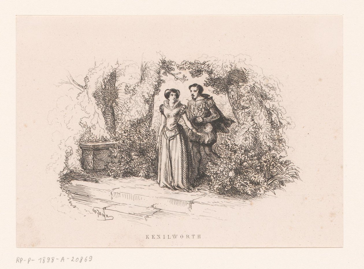 Pár a kertben Kenilworth (cím az objektumon) alkotó: Charles Emile Jacque