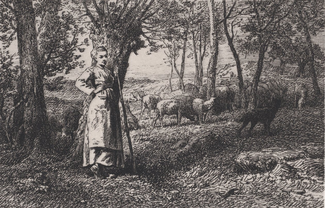 A pásztorlány, 1868. alkotó: Charles Emile Jacque