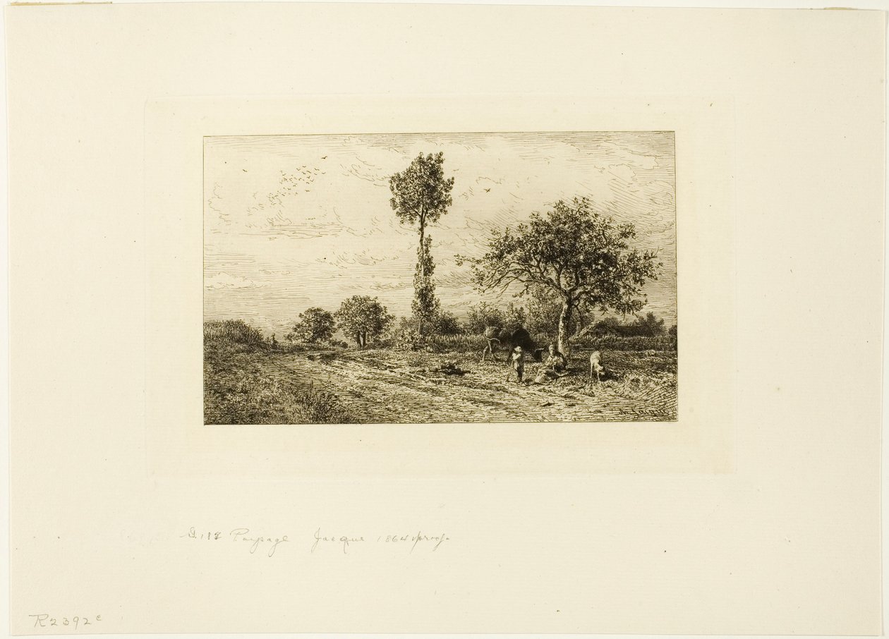 Táj kanyargós úton alkotó: Charles Emile Jacque
