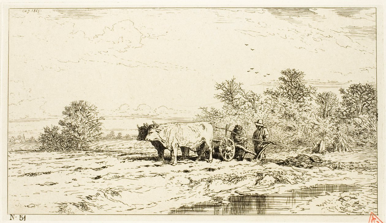 Táj mezőgazdasági munkásokkal alkotó: Charles Emile Jacque