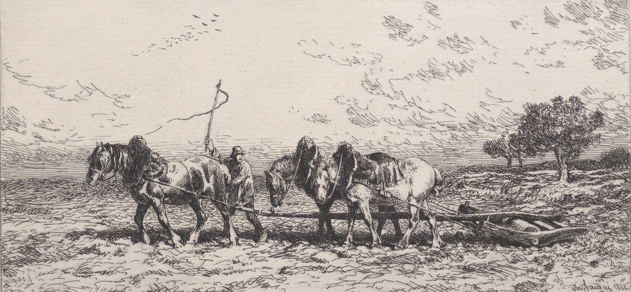 A görgő, 1868. alkotó: Charles Emile Jacque