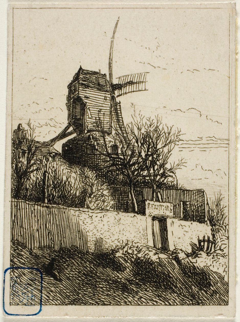 Kis malom a Montmartre-ban alkotó: Charles Emile Jacque