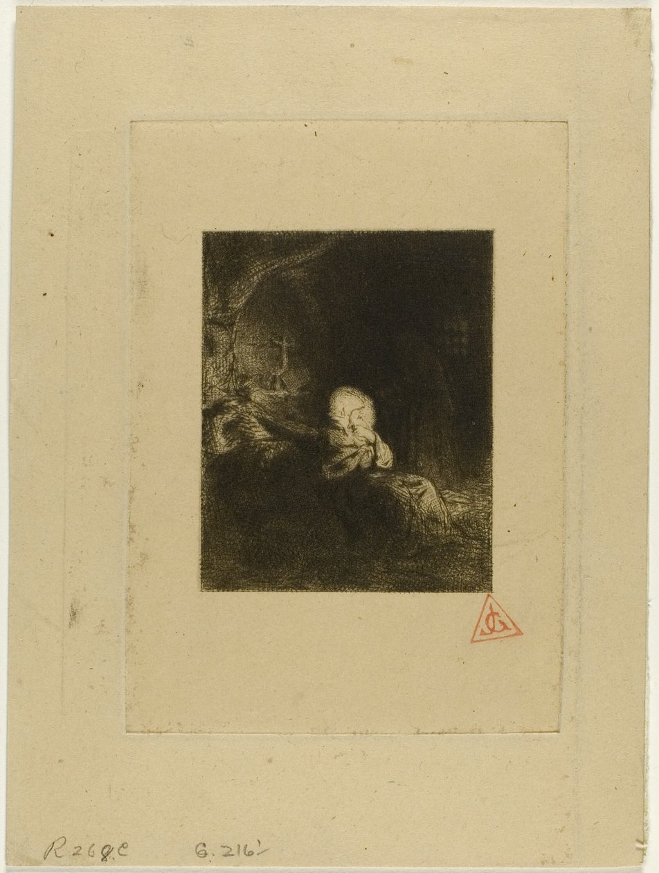 Szerzetes az imádságnál alkotó: Charles Emile Jacque