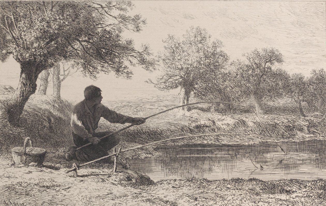 Csalihalászat, 1864. alkotó: Charles Emile Jacque