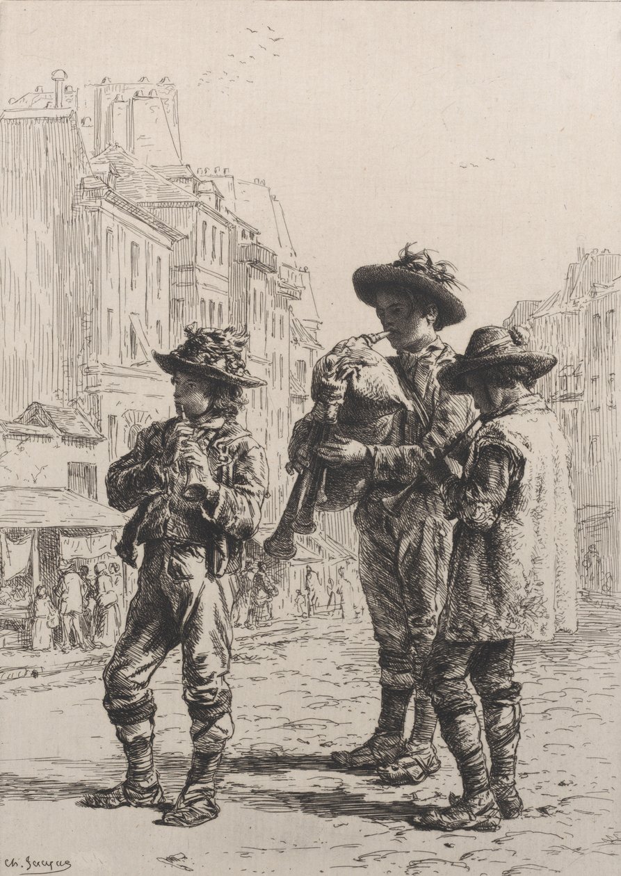 Pifferaris, 1864. alkotó: Charles Emile Jacque