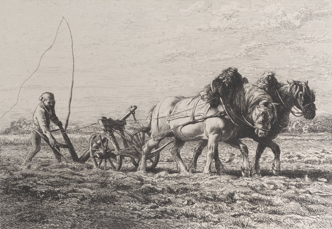 Szántás, 1864. alkotó: Charles Emile Jacque