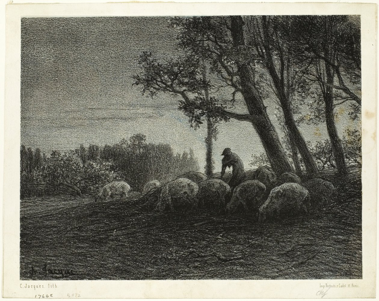 Költői alkonyat alkotó: Charles Emile Jacque