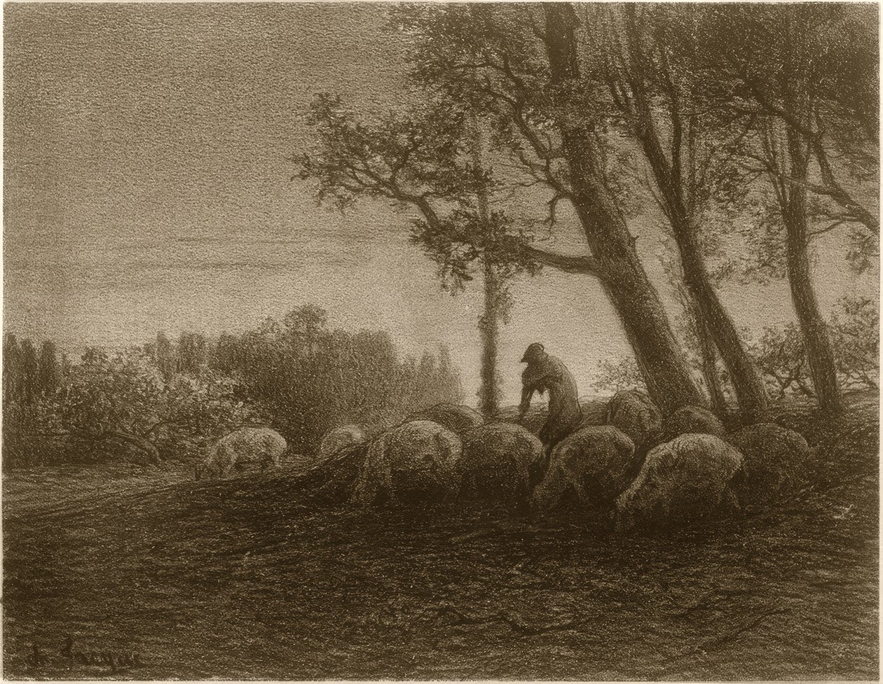 Költői alkonyat alkotó: Charles Emile Jacque