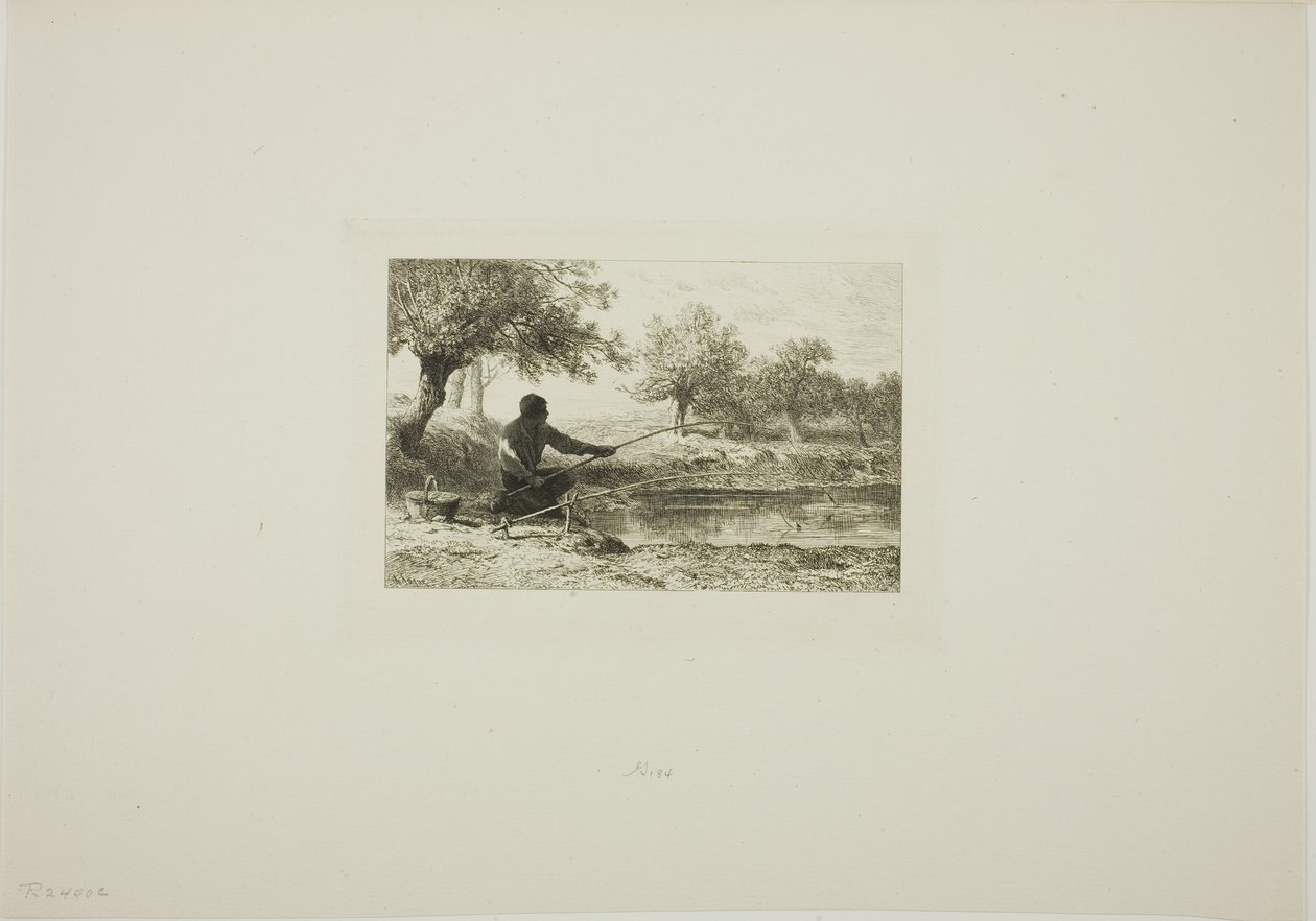 Rúdhalászat alkotó: Charles Emile Jacque