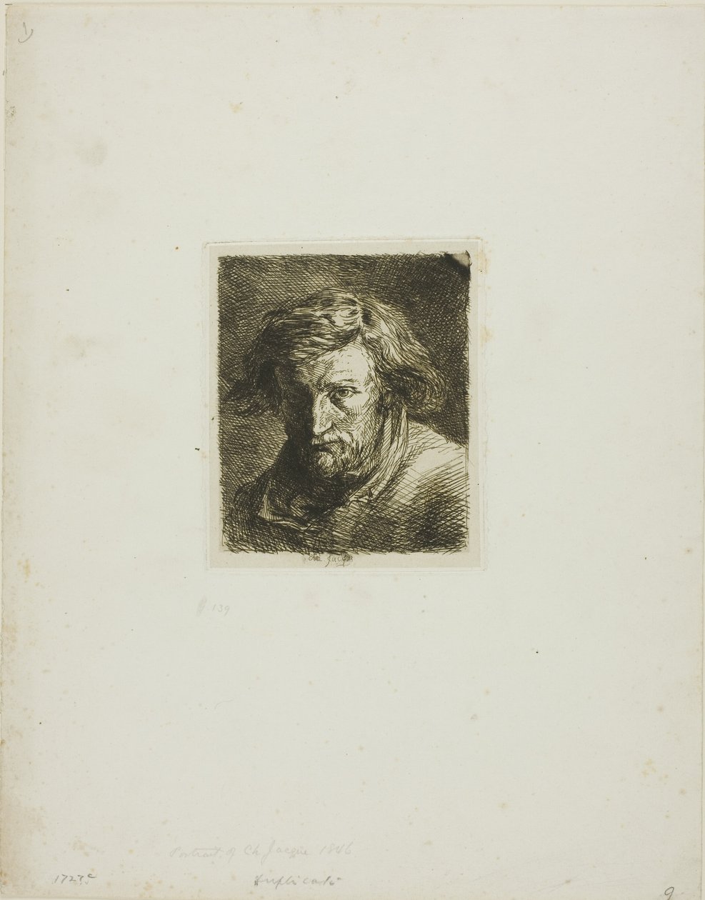 A művész portréja alkotó: Charles Emile Jacque