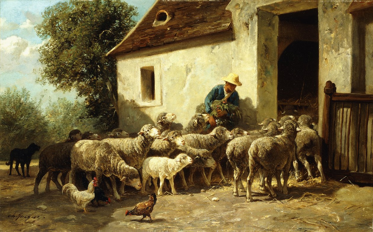 Hazatérve, alkotó: Charles Emile Jacque