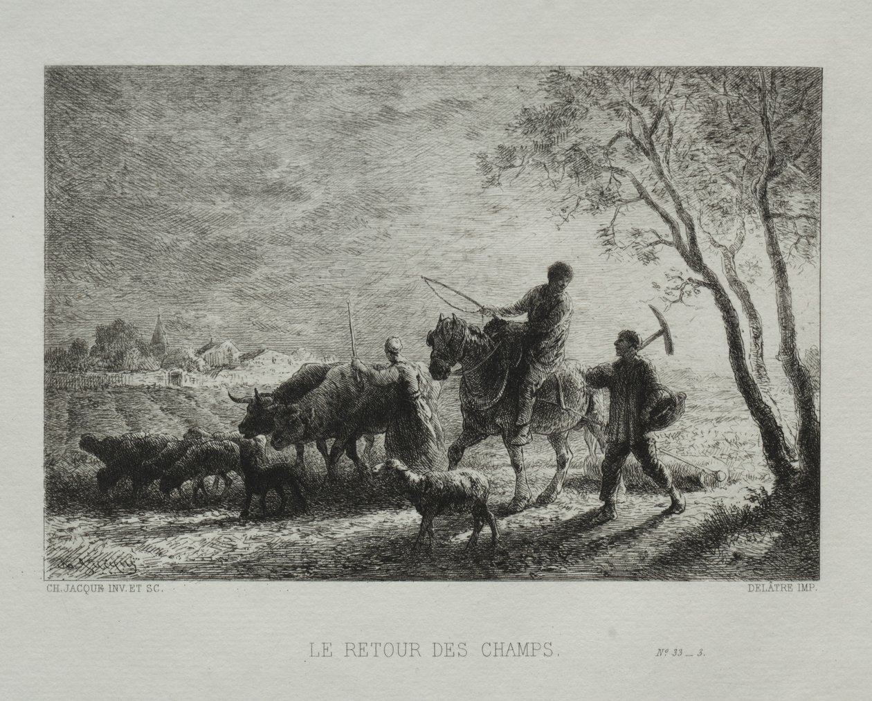 Visszatérve a mezőkről. alkotó: Charles Emile Jacque