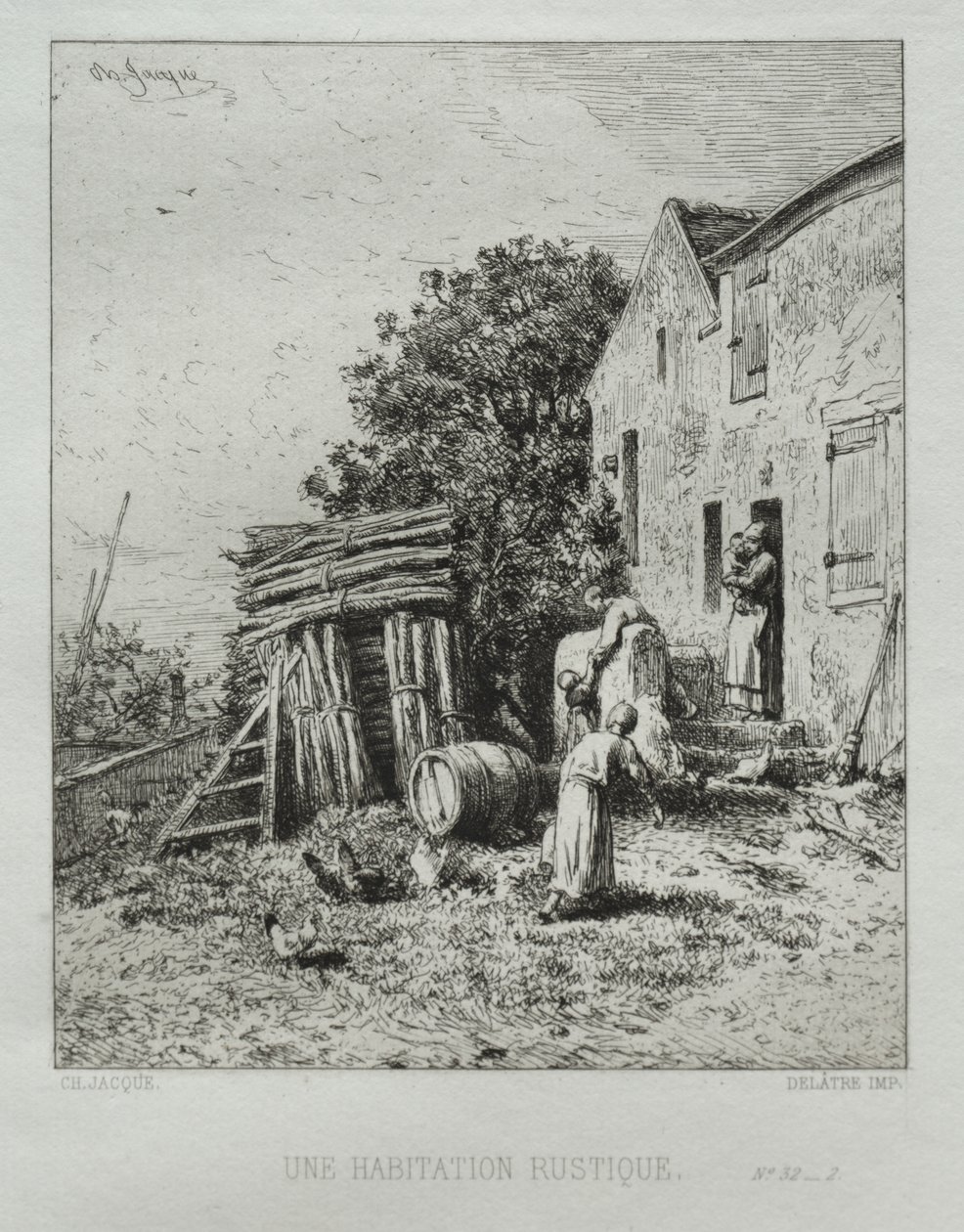 Rusztikus ház alkotó: Charles Emile Jacque