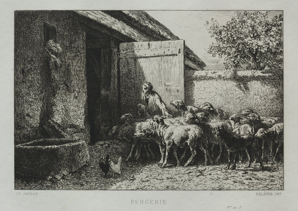 Juhistálló alkotó: Charles Emile Jacque