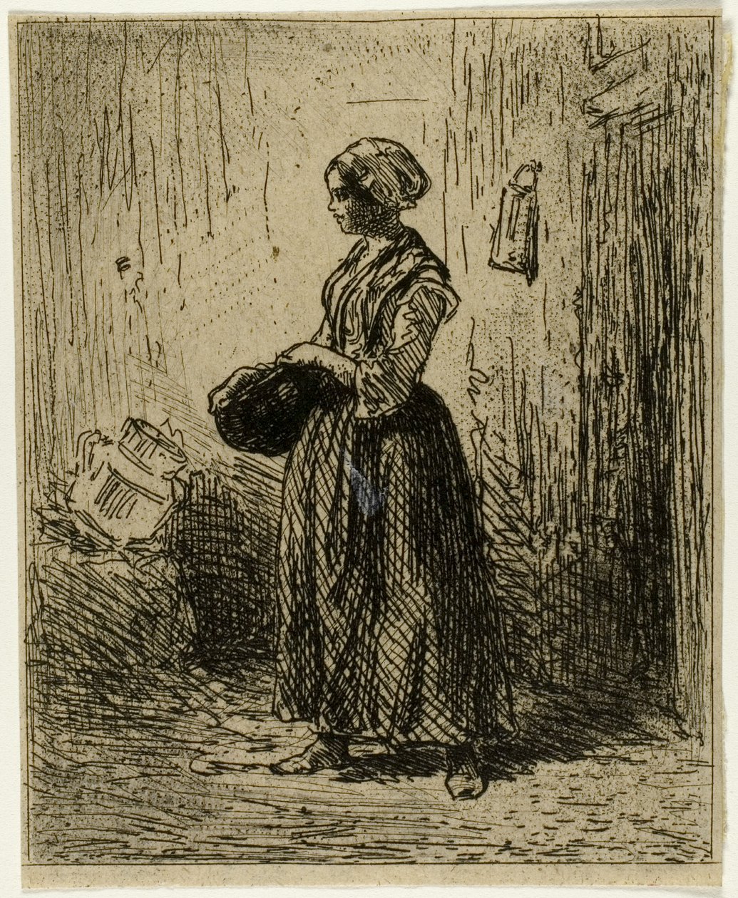 Álló parasztasszony alkotó: Charles Emile Jacque