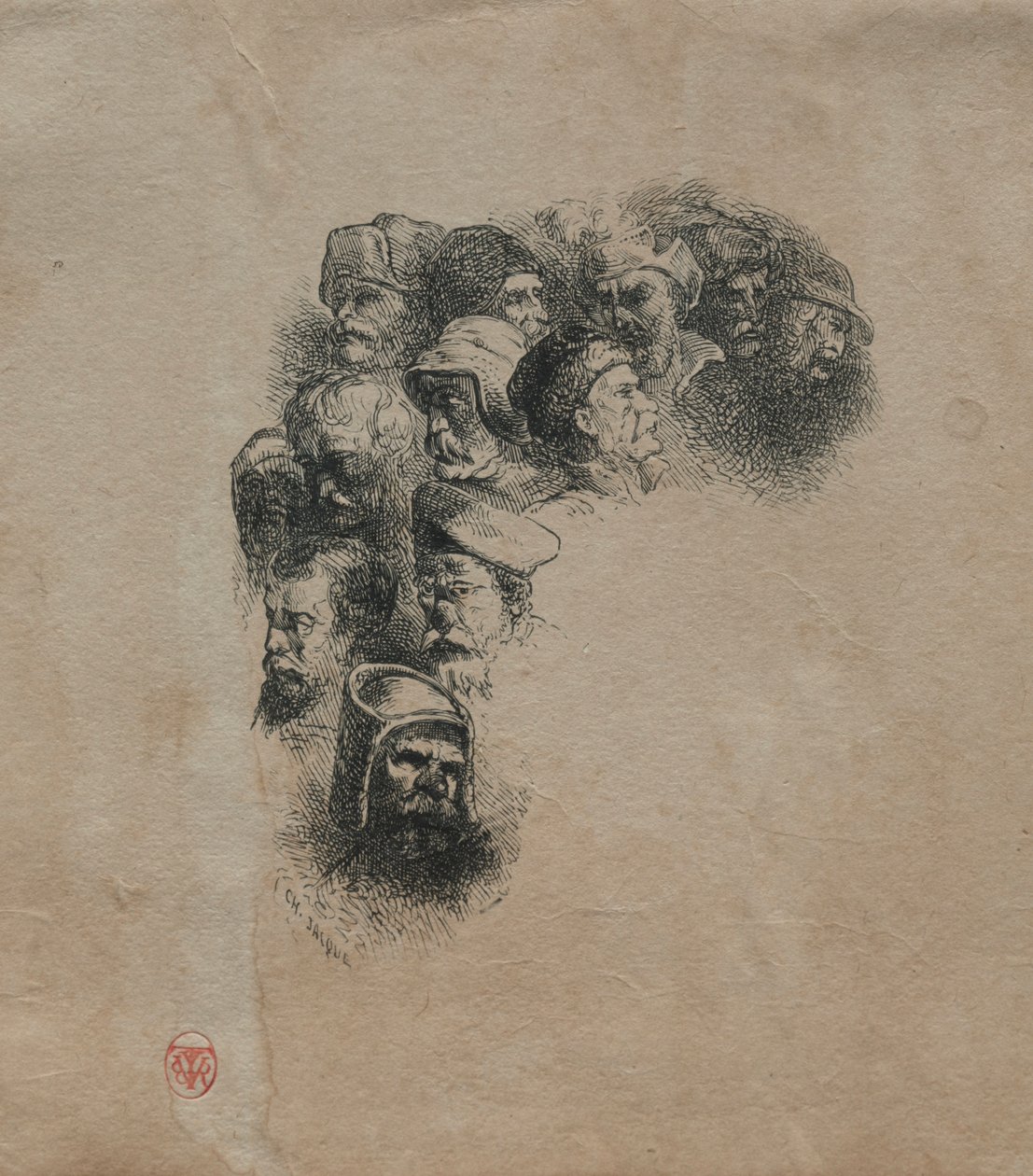 A fejek tanulmányozása. alkotó: Charles Emile Jacque