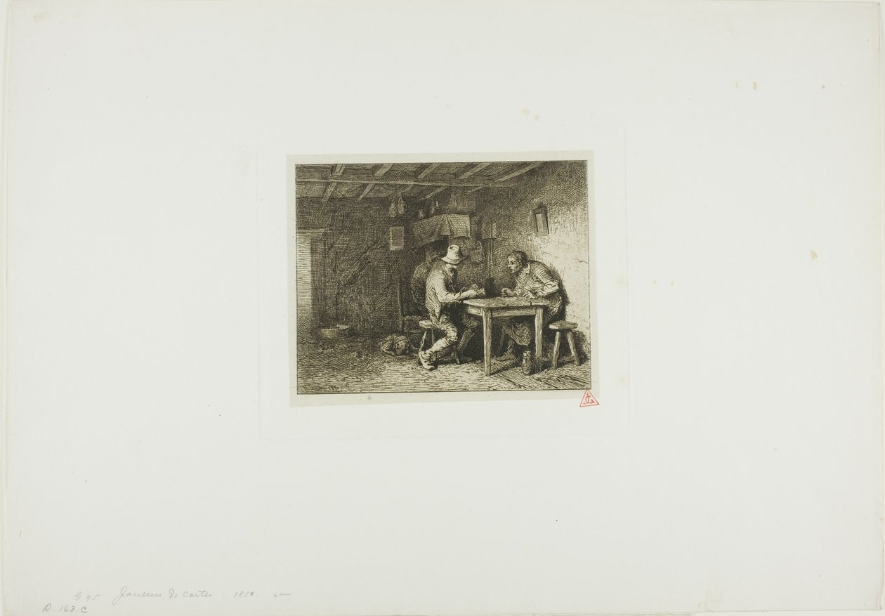 A kártyajátékosok alkotó: Charles Emile Jacque