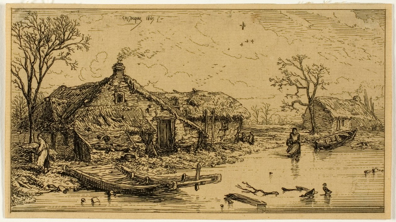A befagyott tó alkotó: Charles Emile Jacque