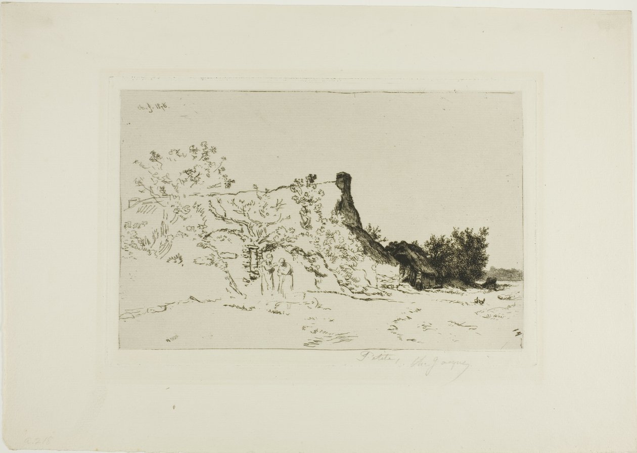 A nagy nádfedeles kunyhó, Kercassier alkotó: Charles Emile Jacque