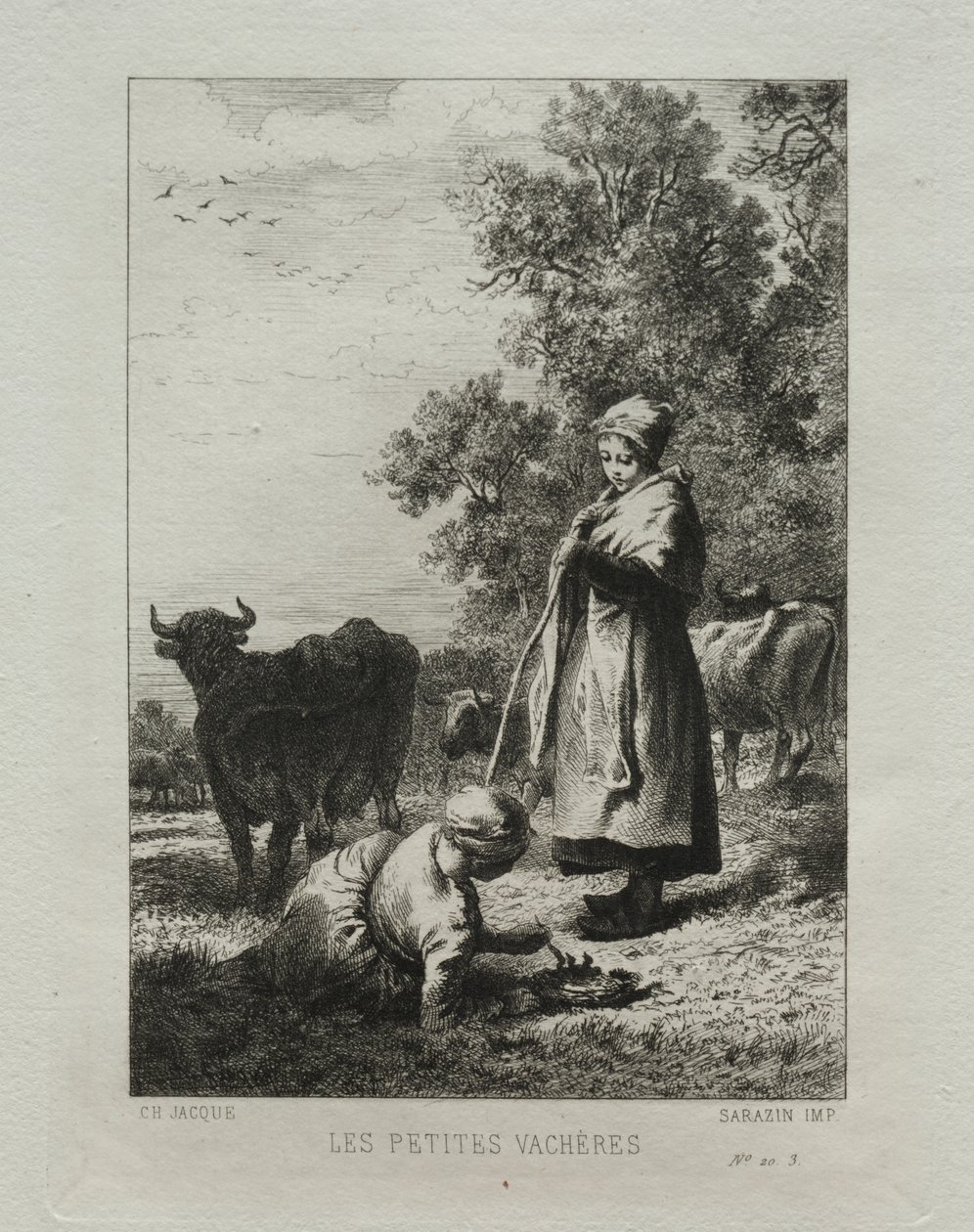 A kis tehénpásztorok alkotó: Charles Emile Jacque