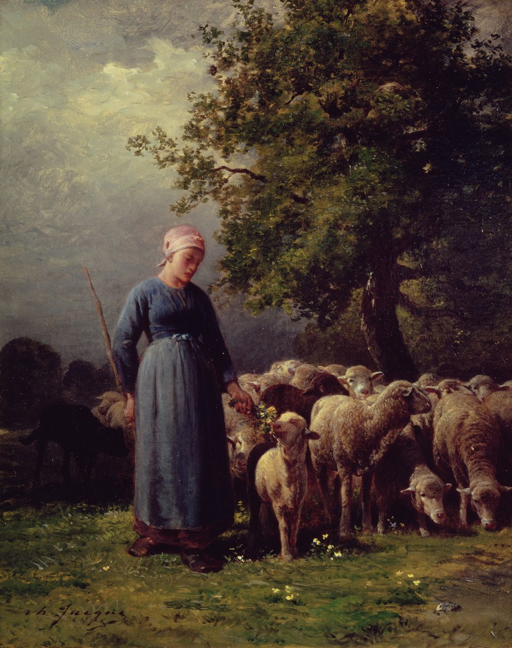Az eltűnt nyáj alkotó: Charles Emile Jacque