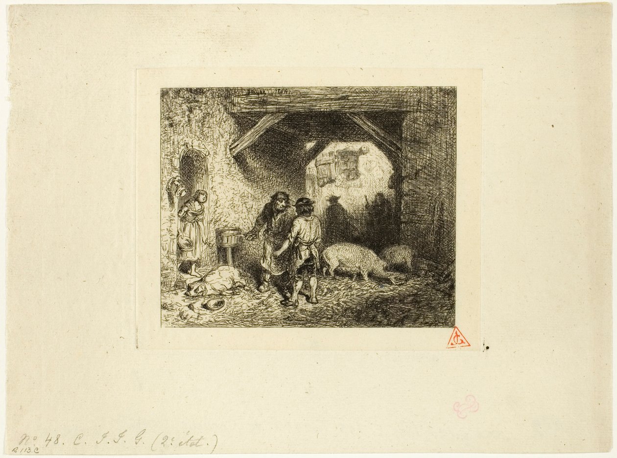 A disznóvágók alkotó: Charles Emile Jacque