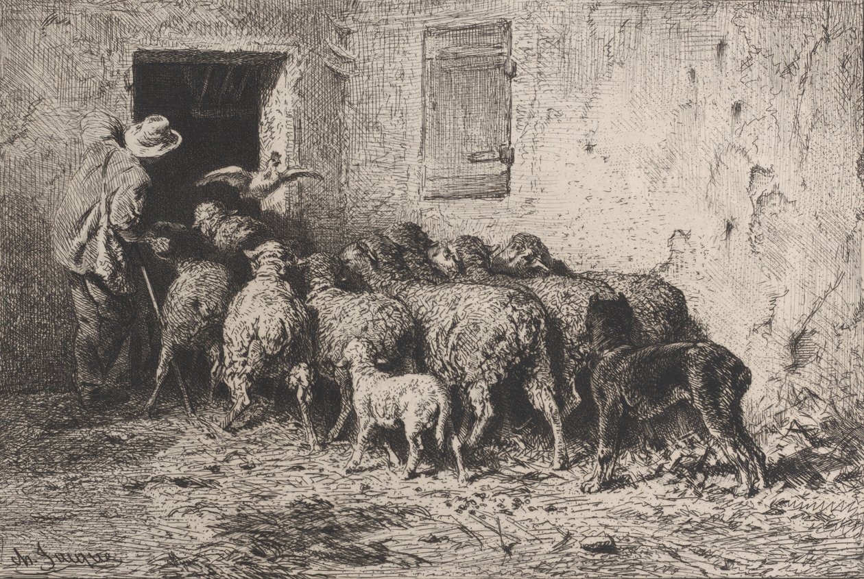 A visszatérés, 1864. alkotó: Charles Emile Jacque