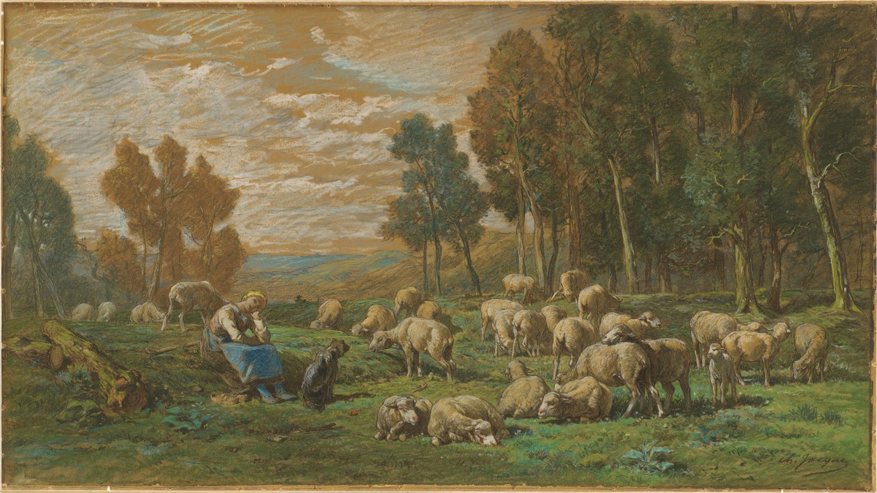 A pásztorlány alkotó: Charles Emile Jacque