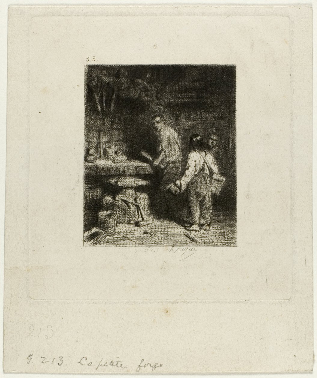 A kis kovácsműhely alkotó: Charles Emile Jacque