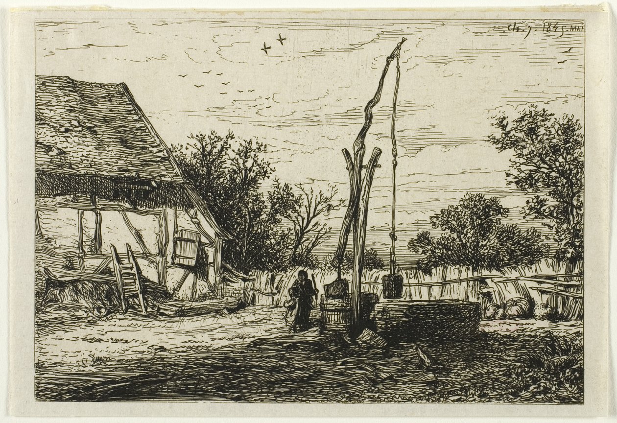 Hát egy Farm udvarban alkotó: Charles Emile Jacque