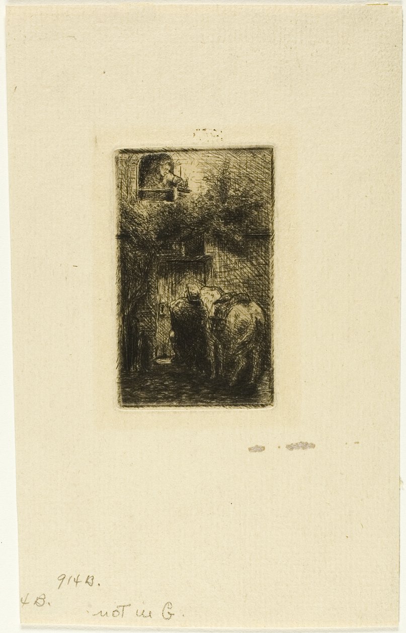 Nő a fogadó ablakában alkotó: Charles Emile Jacque