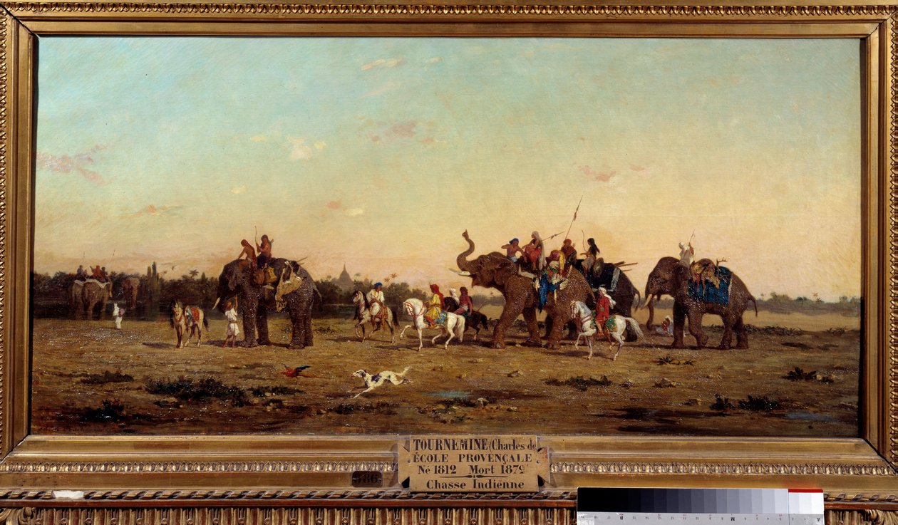 Indiai vadászat. Charles de Tournemine (1812-1872) festménye alkotó: Charles Émile de Tournemine