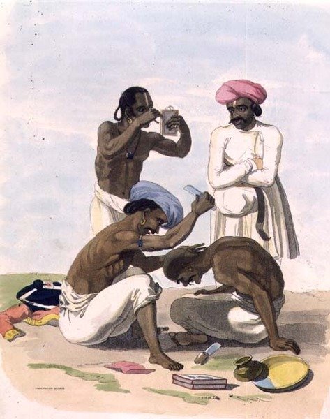 Borbélyok, 17. tábla az „Oriental Drawings”-ből, kocsma. 1806 (akvatinta) alkotó: Charles Emilius (after) Gold