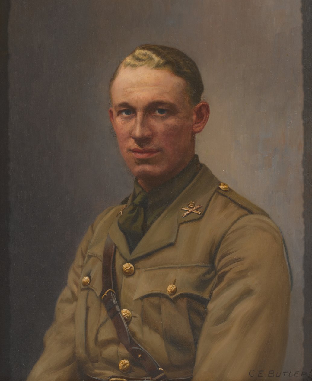 A L Bobby hadnagy, Géppuska Hadtest és a Middlesex Ezred, 1917 körül alkotó: Charles Ernest Butler