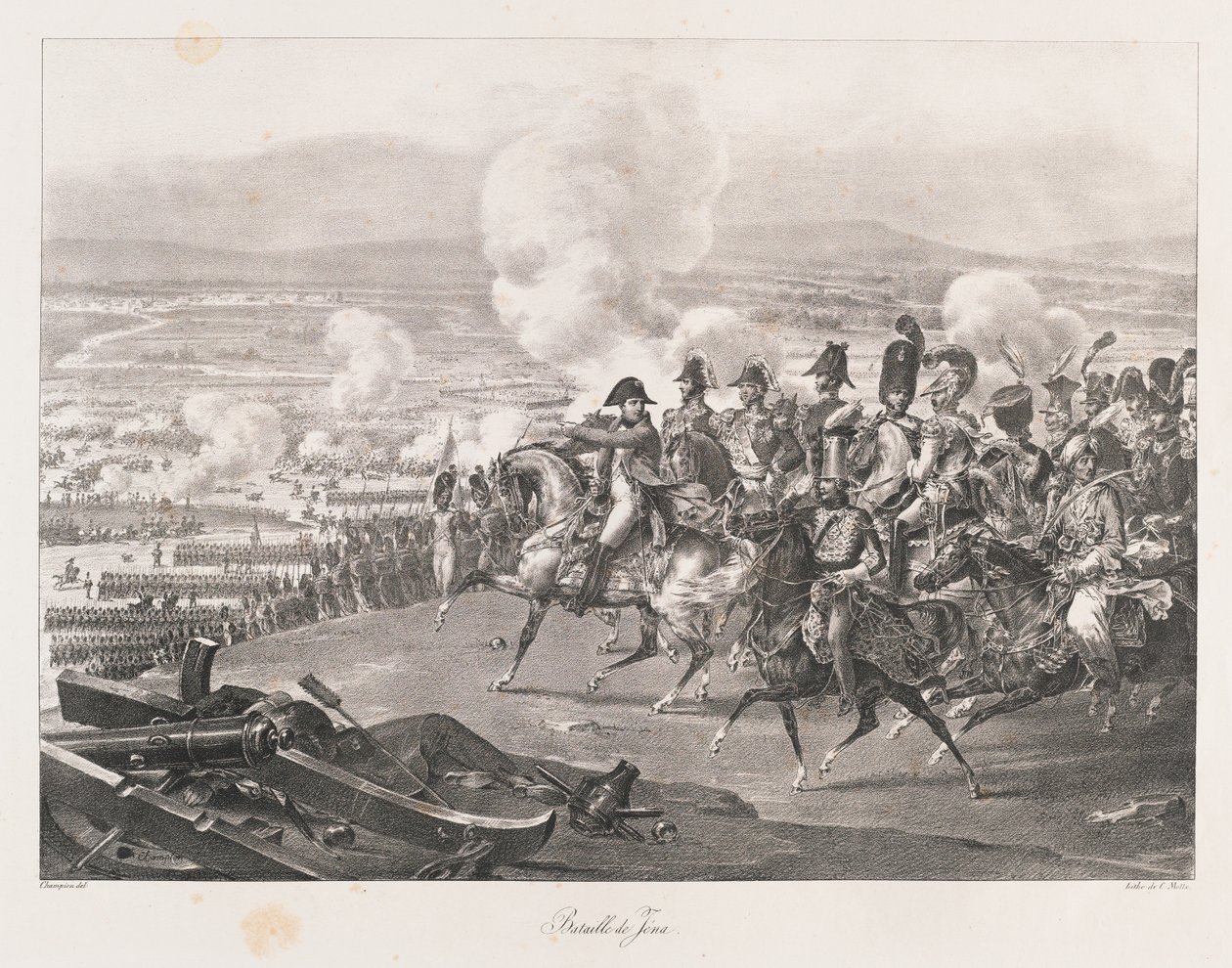 Jénai csata, 19. század eleje (litho) alkotó: Charles Etienne Pierre Motte