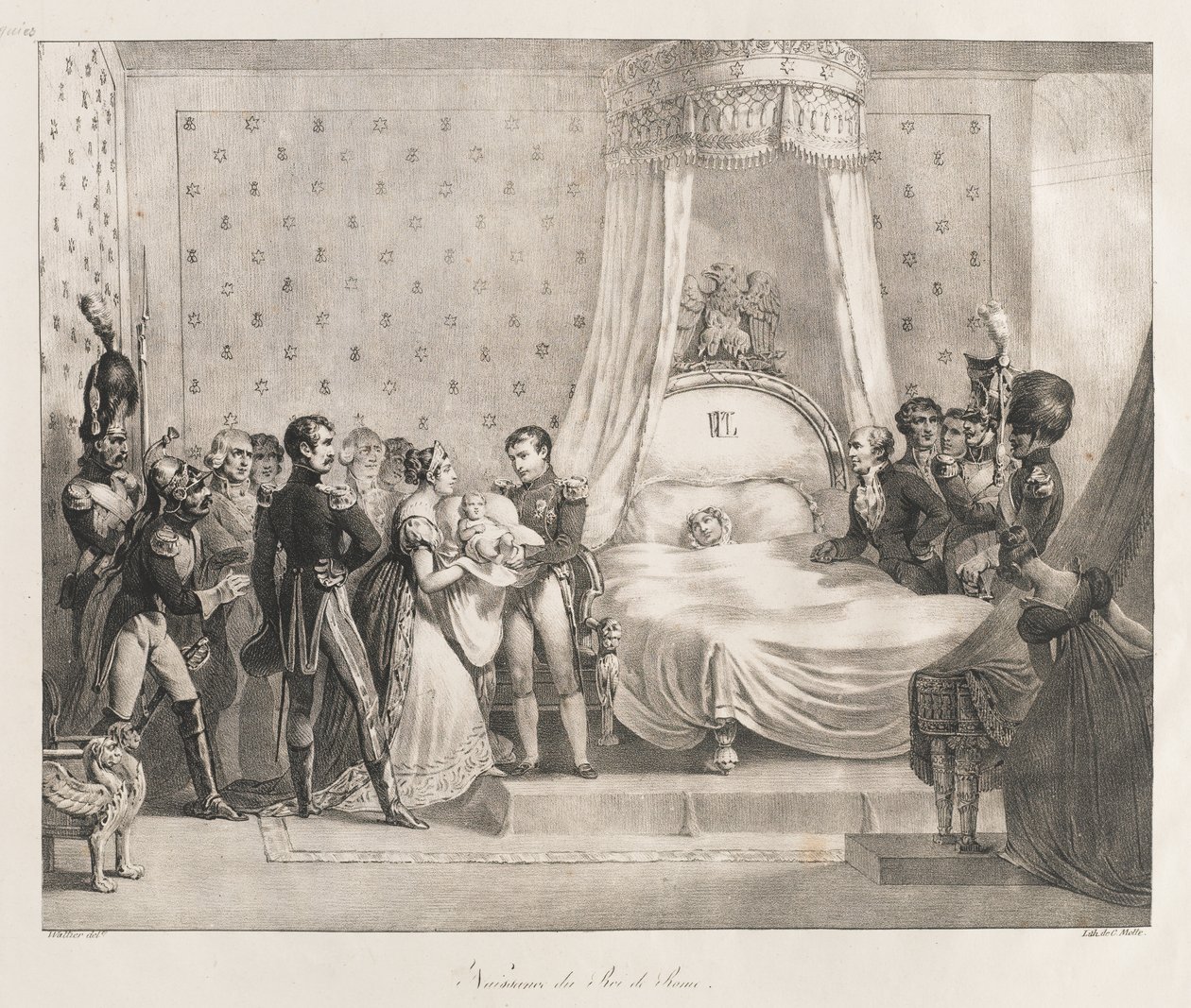 Róma királyának születése, 19. század eleje (litho) alkotó: Charles Etienne Pierre Motte