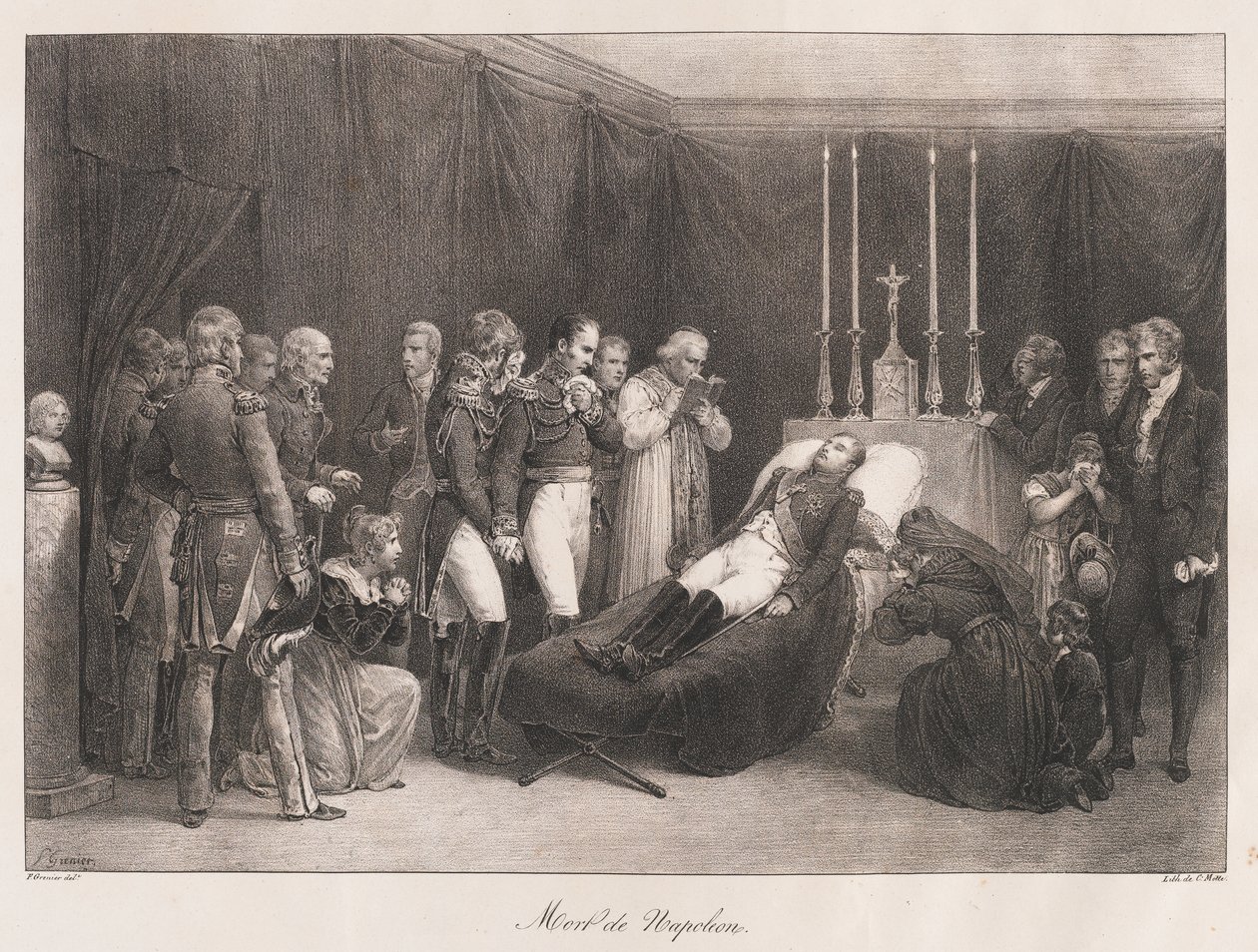 Napóleon halála, 19. század eleje alkotó: Charles Etienne Pierre Motte