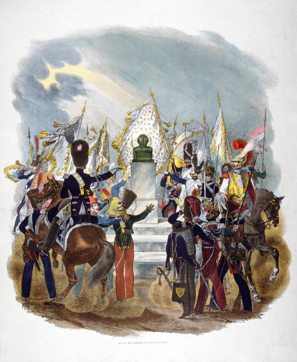 Különböző francia hadsereg egyenruhái és ezredei, 1823. alkotó: Charles Etienne Pierre Motte
